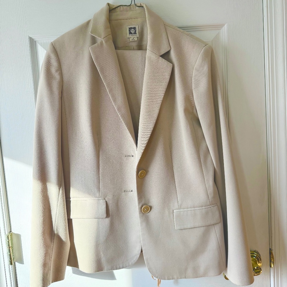 Anne Klein suit light beige